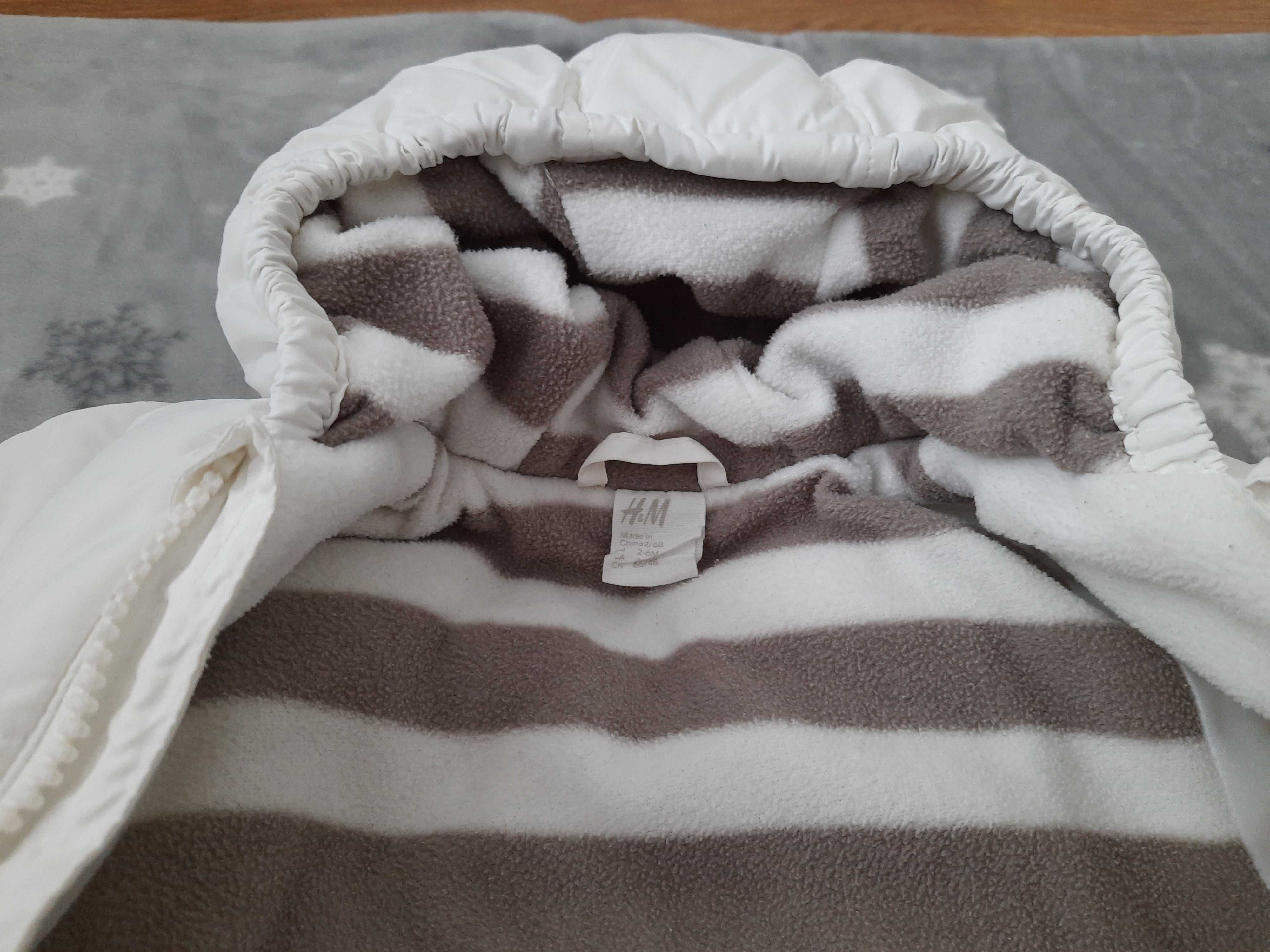 h&m 2w1 biały kombinezon ŚPIWOREK 62/68, śliczny