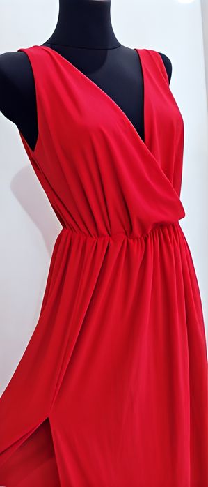 52. Piękna maxi sukienka czerwona wesele urodziny sylwester studniówka