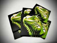 Magnes terrarystyczny 7x7 cm. Iguana legwan zielony