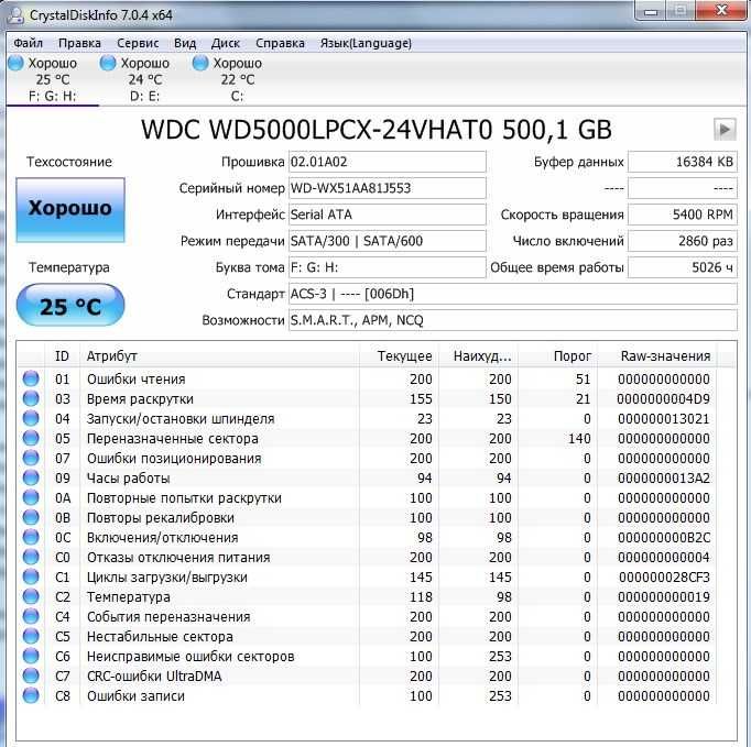 Жесткий диск WD HDD 500GB 2.5" для ноутбука в отл. сост.
