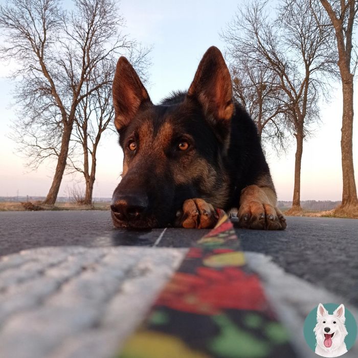 mocna obroża dla psa amstaffa stafika pitbulla m/l 25mm czarna liście