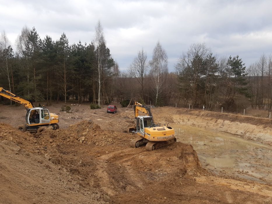 Kopanie czyszczenie stawów,rozbiórki, Wyburzenia, usługi koparką.