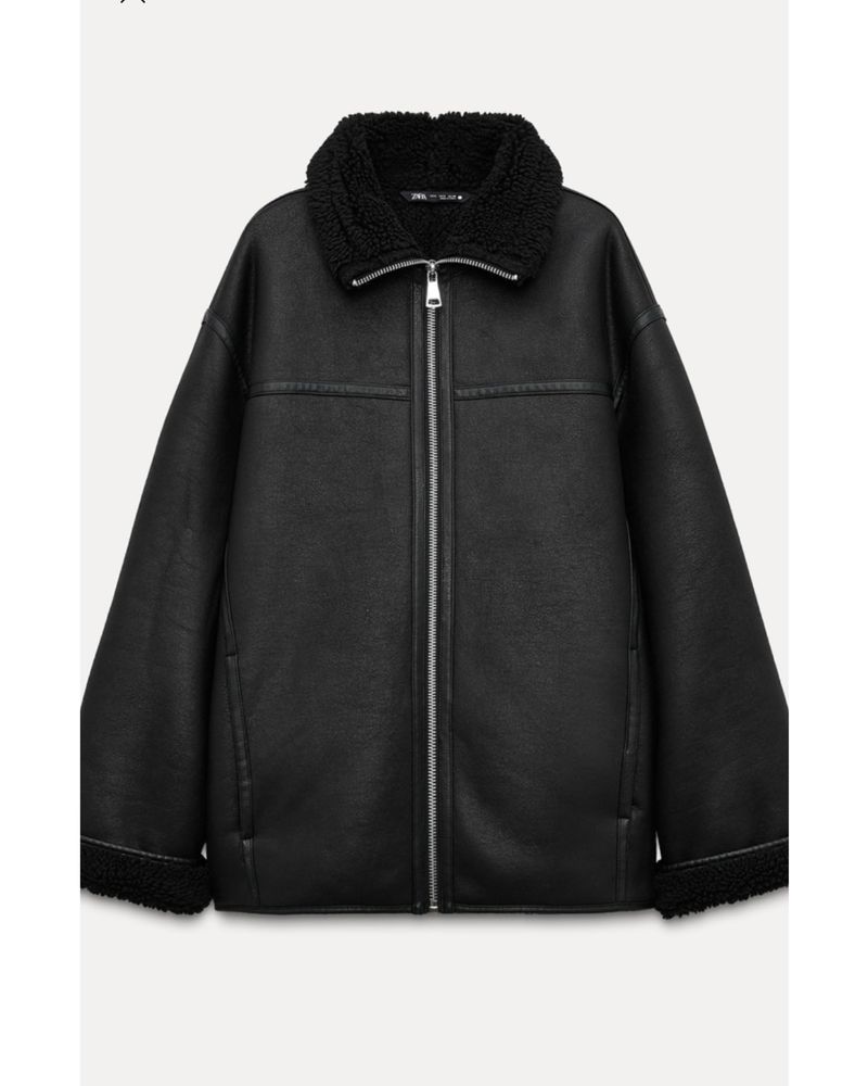 Брендова зимова куртка - еко овчина -Zara -xs/s