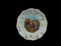 Ażurowy talerz porcelanowy BAVARIA prace polowe b121003