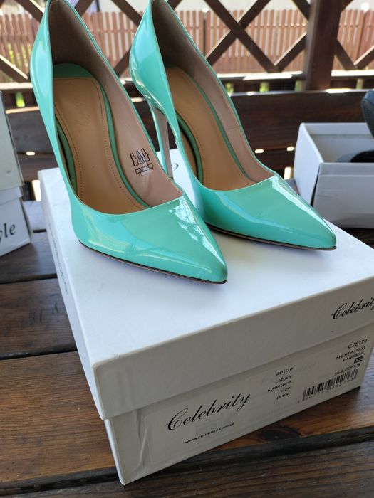 Buty szpilki celebrity miętowe c28173 rozmiar 35
