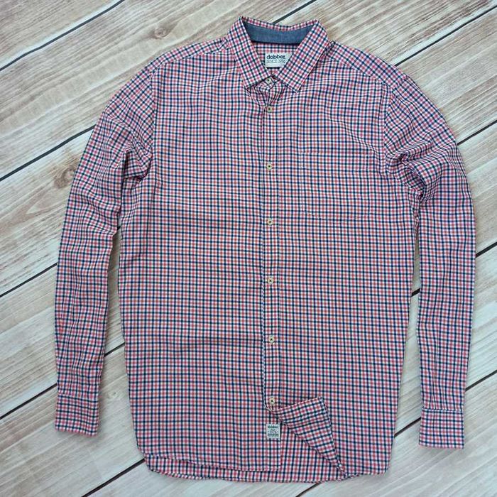 Dobber Modna Koszula Męska w Kratkę Bawełna Rozmiar M Dobber