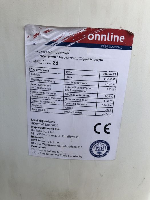 Zmiękczacz/uzdatniacz do wody onnline