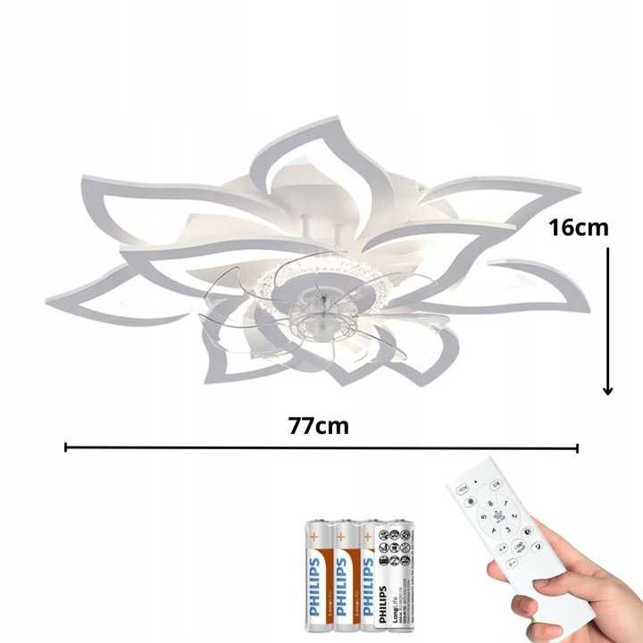 NOWOCZESNY Żyrandol LED Kwiat Lotosu Z Wiatrakiem *NOWY* | DOSTAWA 48H