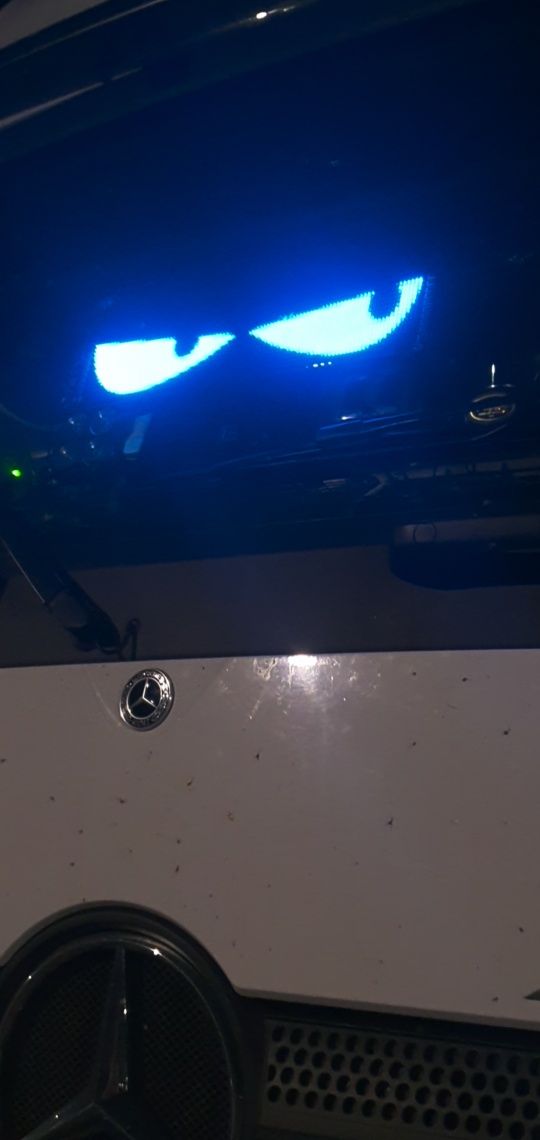 Diabelskie oczy led TIR RGB różne wzory aplikacja 12x59cm  DUŻE nowe