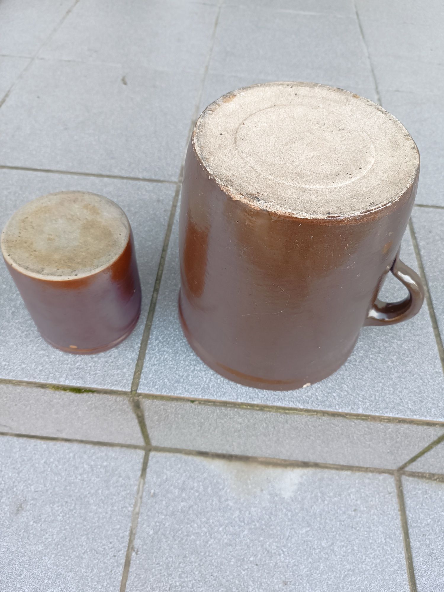 Garnek gliniany kamionka ceramiczny kubek Bochnia zestaw