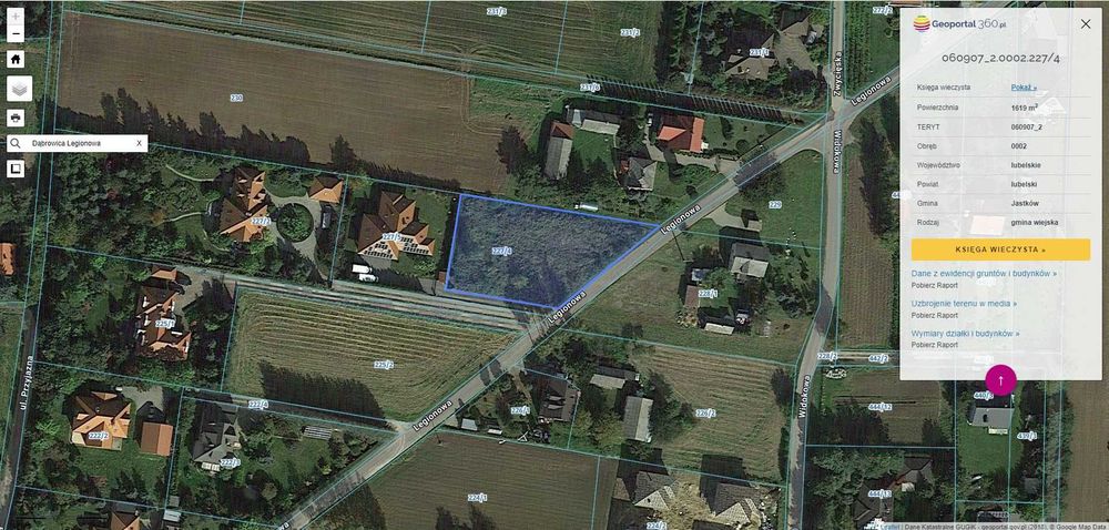 Działka budowlana Dąbrowica gm. Jastków