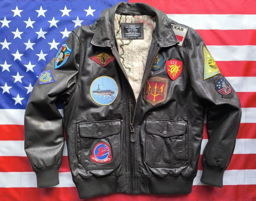 Kurtka Top Gun męska czarna 2022 Maverick skórzana L XL pilotka G1
