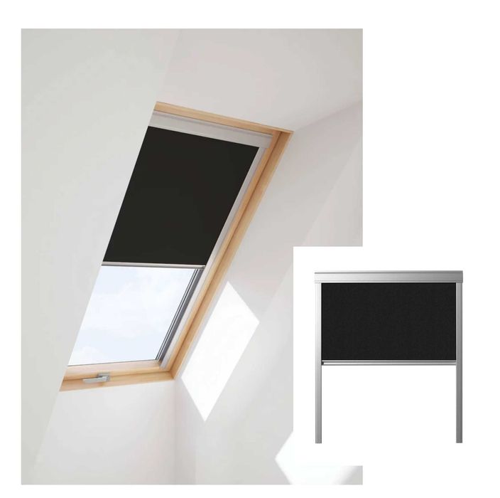 Roleta zaciemniająca 78X98 CZARNA okno Fakro Velux Rooflite Optilight