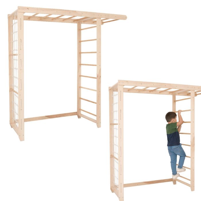 Drewniany domowy plac zabaw Mostek XL - drewno