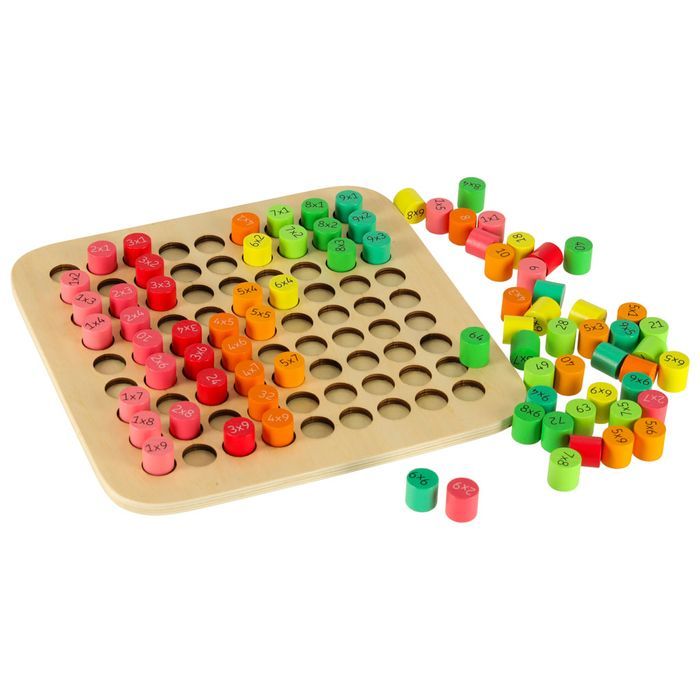 Zestaw Edukacyjny Nauka Liczenia Tabliczka Mnożenia Okrągła Drewniana