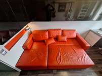 sofa skórzana czerwona
