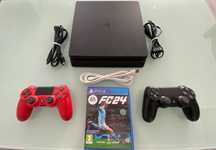 PS4 Slim 1TB + 2 Comandos Originais + FC24 | Excelente Estado