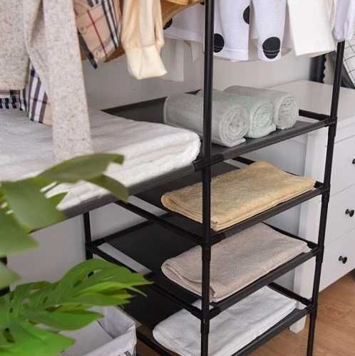 Вішалка підлогова стійка для одягу Simple Coat Rack Double Row
