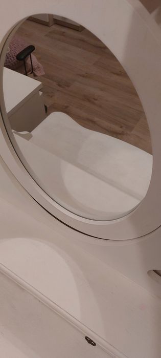 Toaletka biała 3 szuflady, lustro