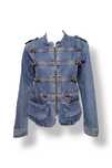 Avant Garde Denim Jacket Fitted Military Style Kurtka Jeansowa