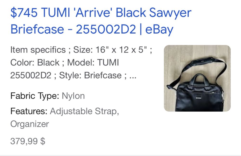 Сумка для документов Tumi 255002D2 Arrive Sawyer Brief 15 (Premium)