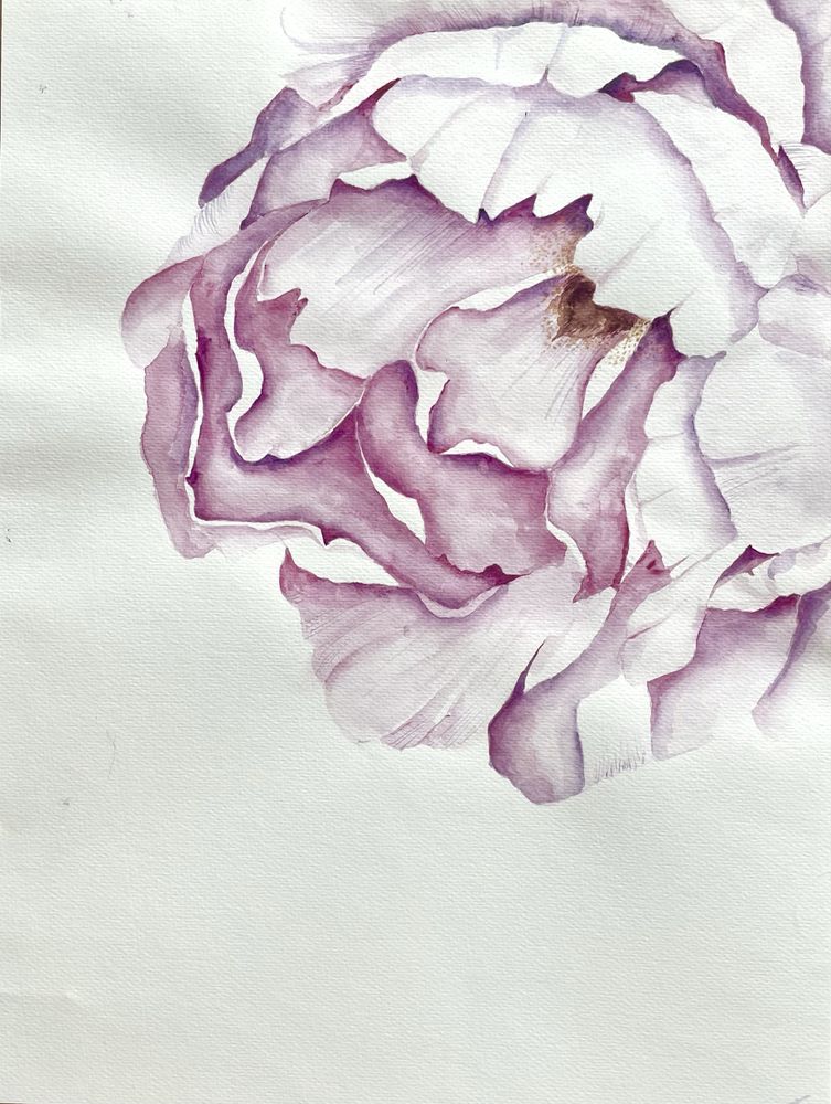 Dwa obrazy ręcznie malowane piwonia magnolia