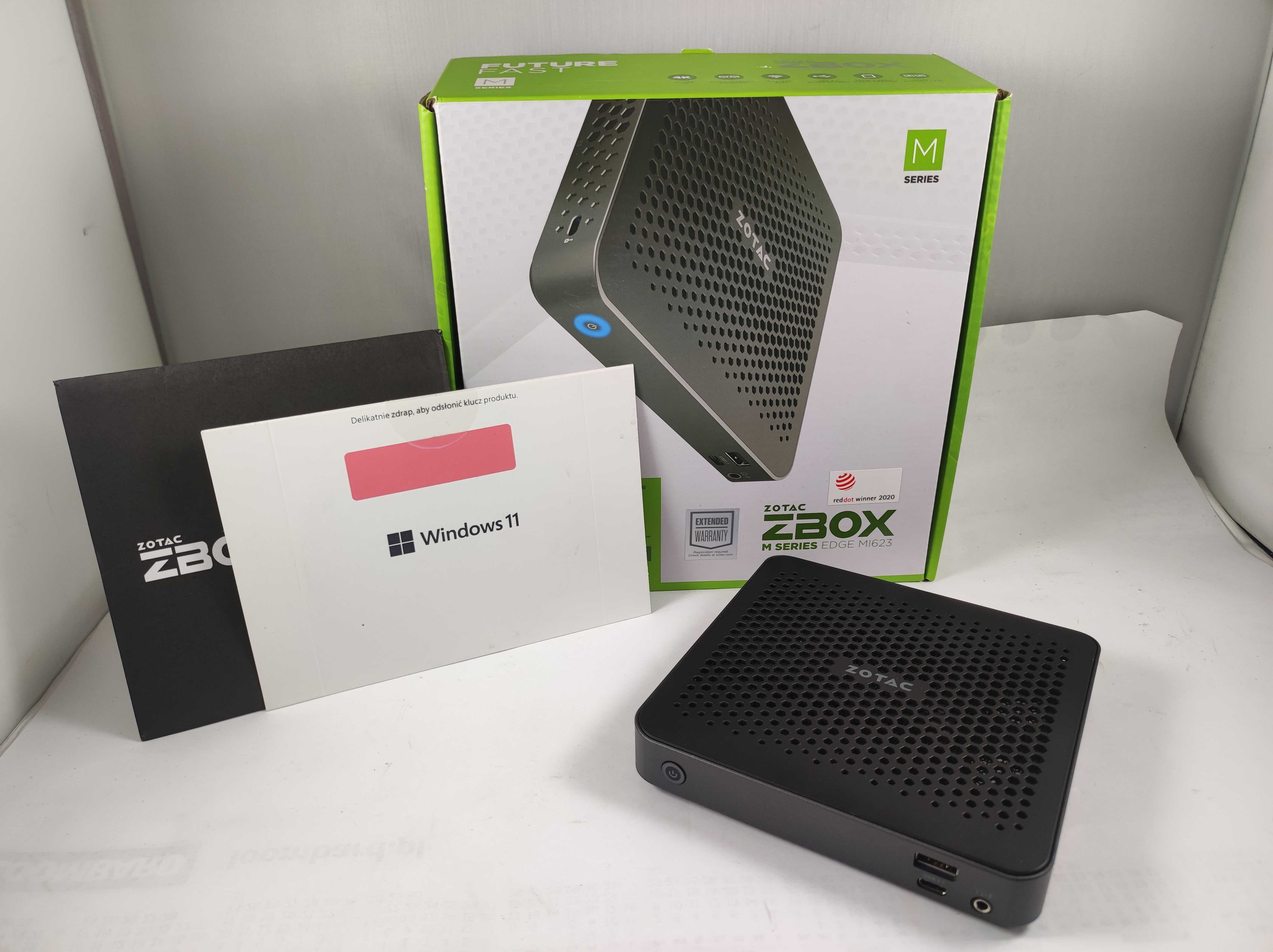 Kompaktowy mini PC ZOTAC ZBOX MI623 , I3-10110U, 256GB SSD Kpl idealny