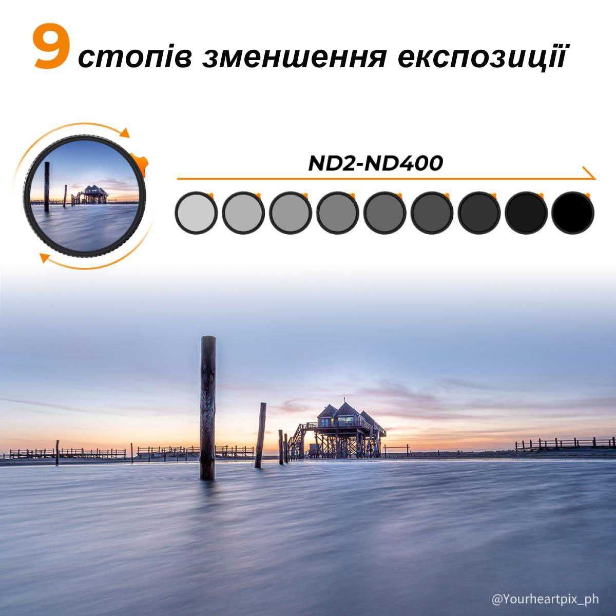 Фільтр K&F Concept ND2-400 Nano-X 49 52 55 58 62 67 72 77 82