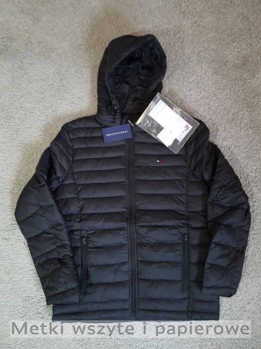 męska czarna nowa kurtka Tommy Hilfiger