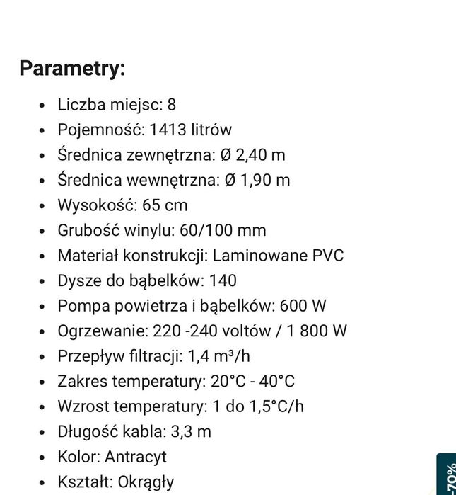 Basen z hydromasażem INFINITE  Spa XTRA NADMUCHIWANY dla 8 OSÓB