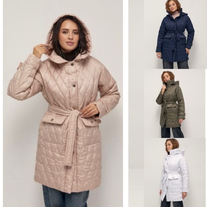 Розпродаж жіноча осіння подовжена куртка  s m l xl біла синя хакі беж