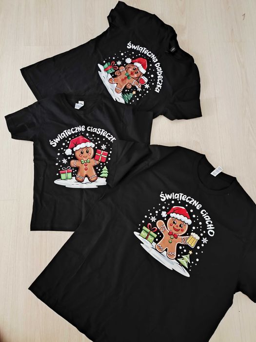 Zestaw koszulek świątecznych dla całej rodziny