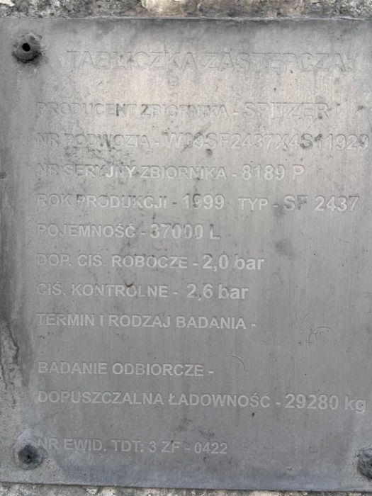 Полуприцеп - бочка цементовозная, цементовоз SPITZER АЦ, б/у