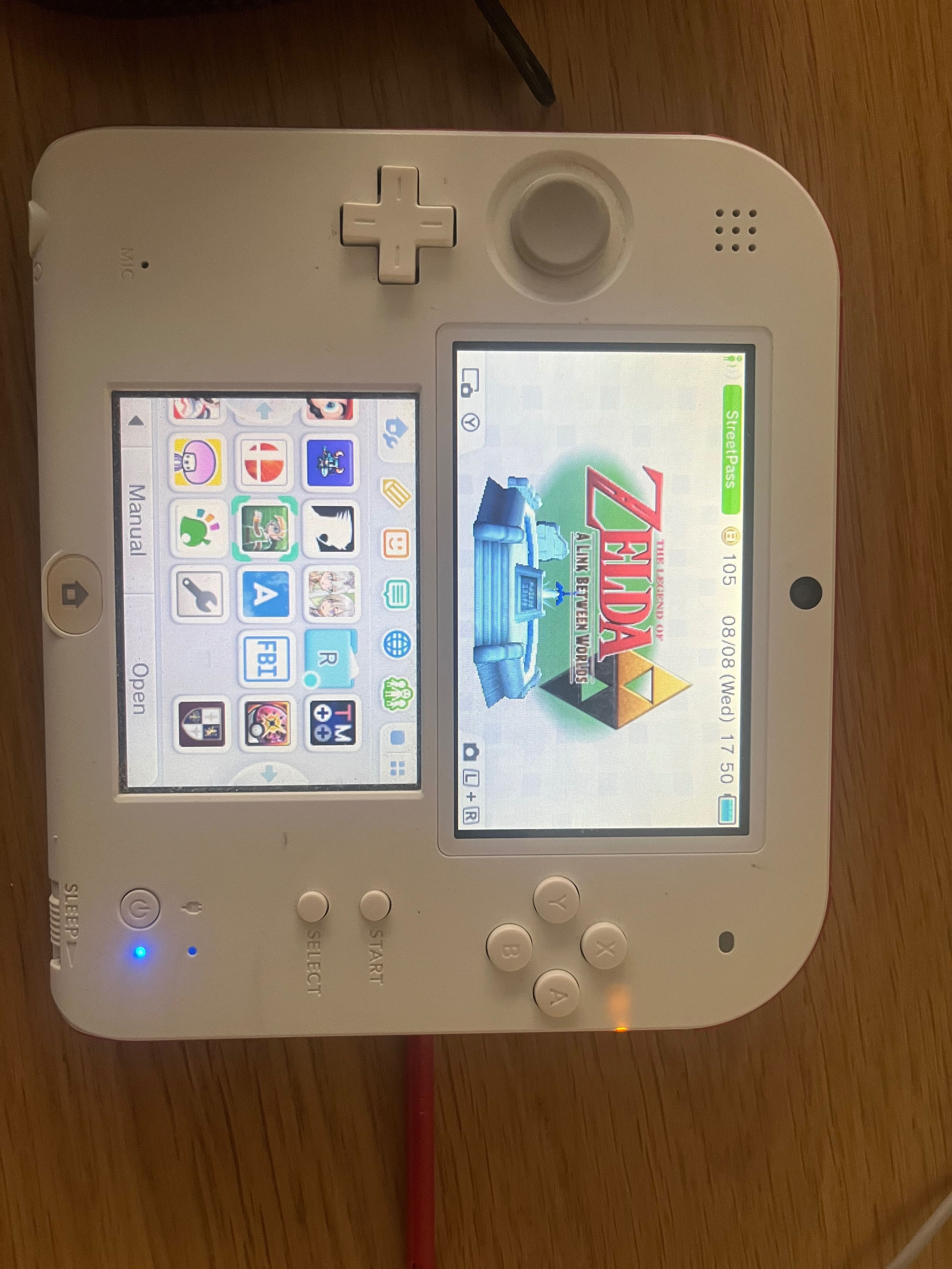 Nintendo 2DS 3DS - CFW Luma, futerał, ładowarka, rysik, komplet