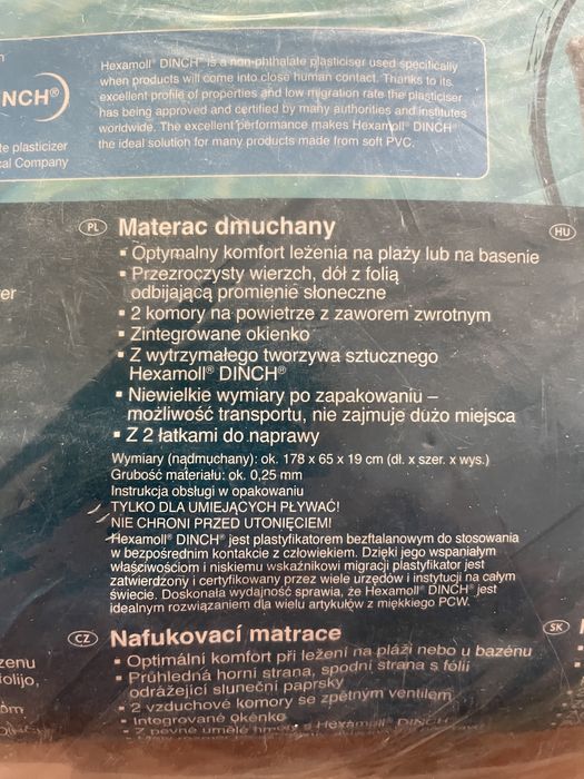 Materac plażowy do pływania + piłka plażowa gratis