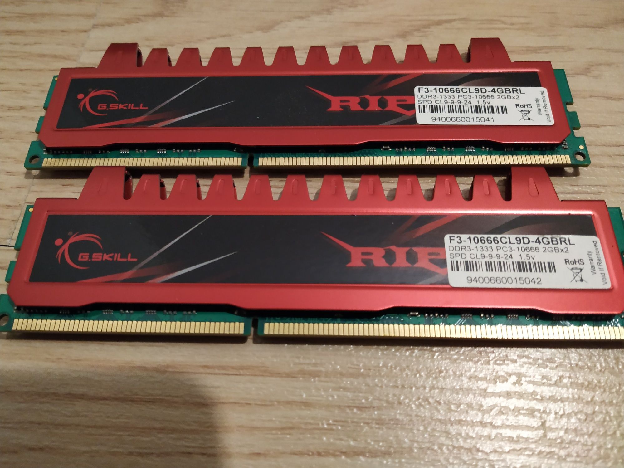 Memória RAM ripjaws ddr3-1333 4gb (2x2gb)