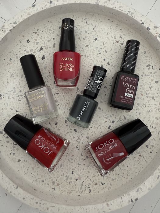 Zestaw nowych lakierów do paznokci MaxFactor Astor Rimmel Eveline Joko