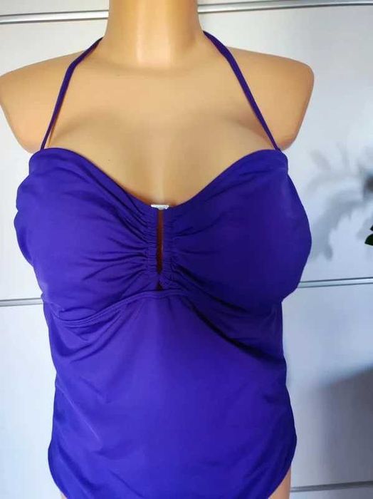 M&S r 46 fioletowy strój jednoczęściowy plus size