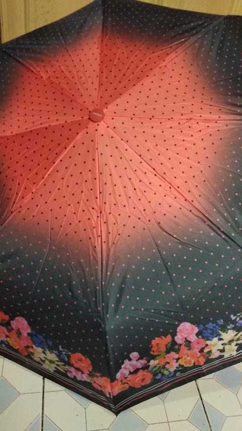 Женский зонт полуавтомат в горошек