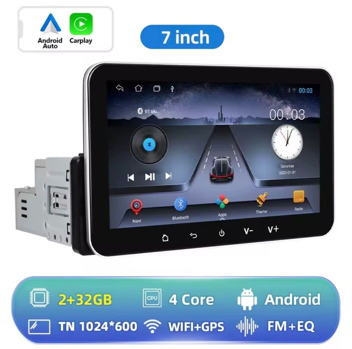 Radio Nawigacja Android 13 Carplay 1din 7cali