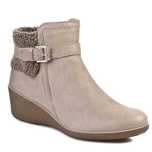 Botki Ecco Shiver Wedge Skóra Beż futerko 39 25cm