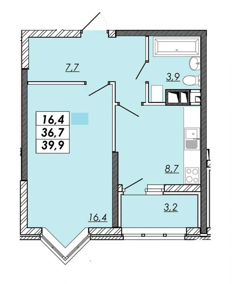 Продам 1-кімнатну квартиру 40 м2 в ЖК Реал Парк на Черемушках!