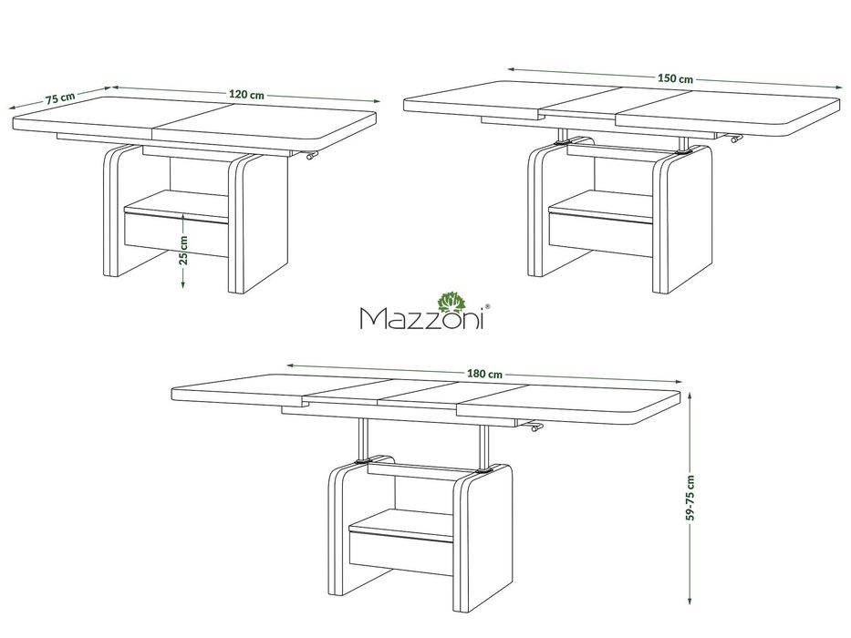 LEXUS Dąb Craft Złoty/Czarny- ŁAWA rozkładana podnoszona ŁAWOSTÓŁ STÓŁ