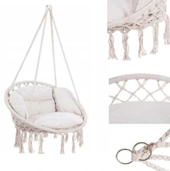 Fotel wiszący gniazdko May beżowy Corciano