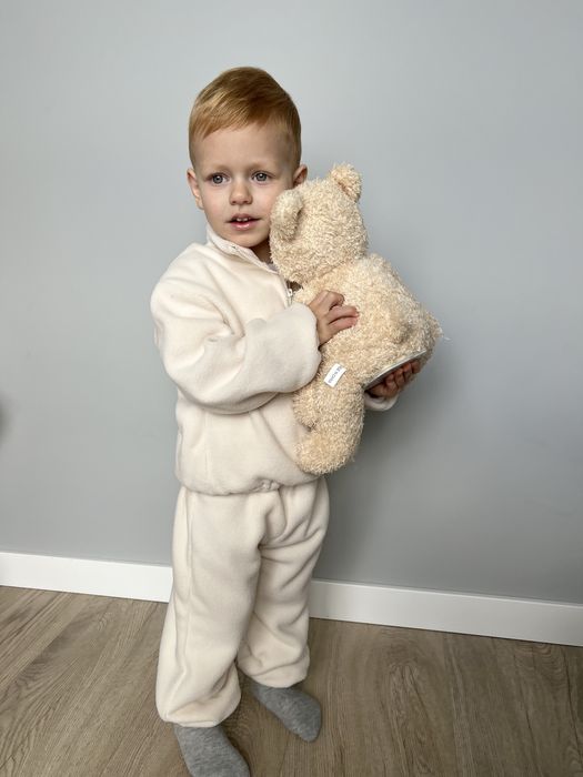 Теплий флісовий костюм молочний, лаванда, рожевий