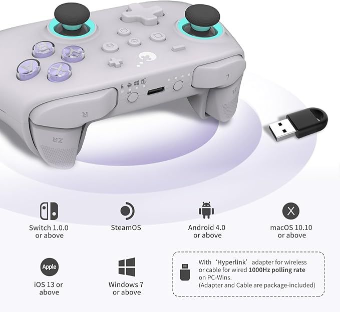 AKNES Kontroler Bluetooth Gulikit KK3 Max z Wibracjami HD