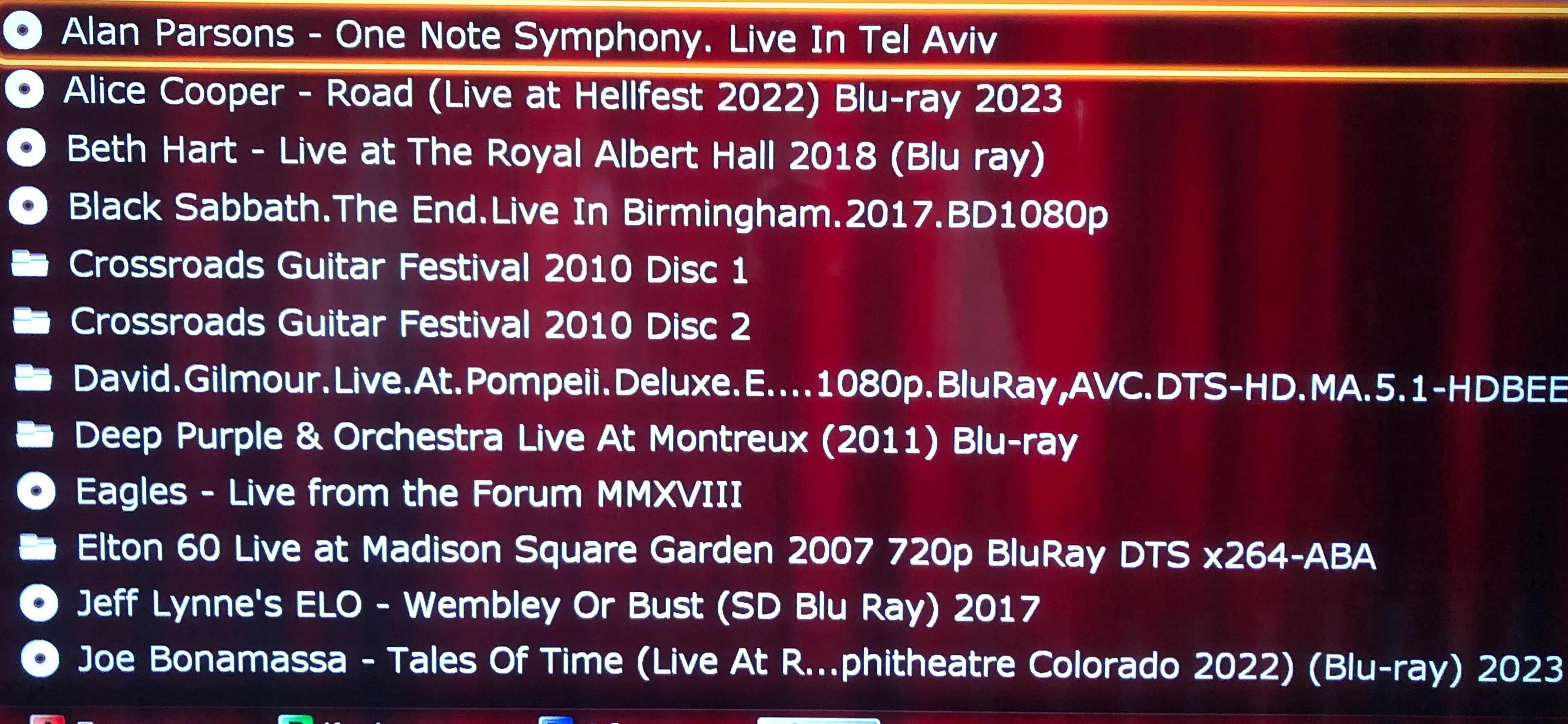 Записи концертів та TV show (Концерти Blu Ray, 5.1, stereo).