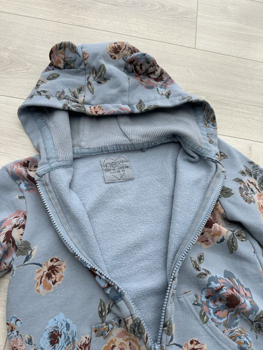 dres NEXT w kwiaty bluza z kapturem spodnie dresowe