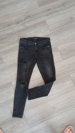 Czarne jeansy z dziurami Zara 38