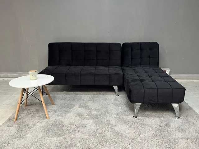 Sofá cama preto chaise longue  - entrega gratuita